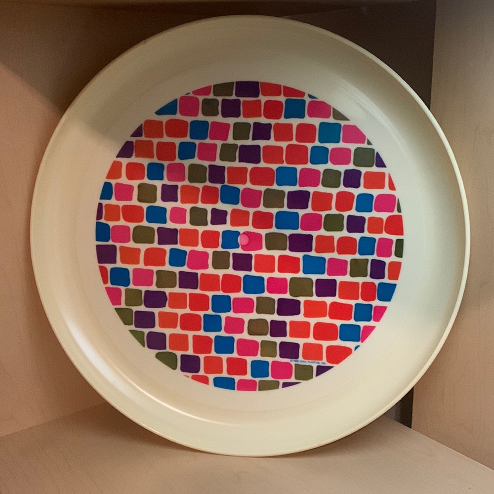 Deka Plastics Tot'Em Tray No.140 Pop Art Squares 12.75" - Vintage 1969